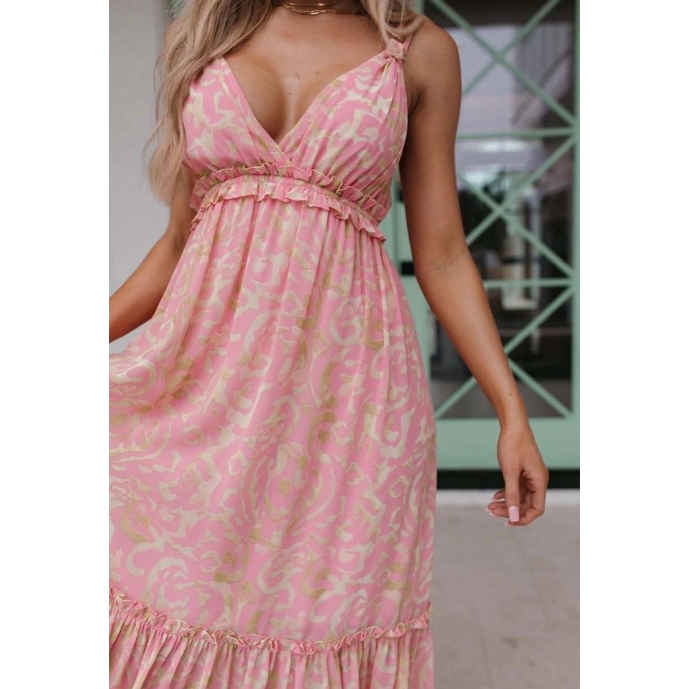 The Post | Luna Maxi Dress Coral, Lined & Adjustable Straps, Size Large - Picture 2 of 12